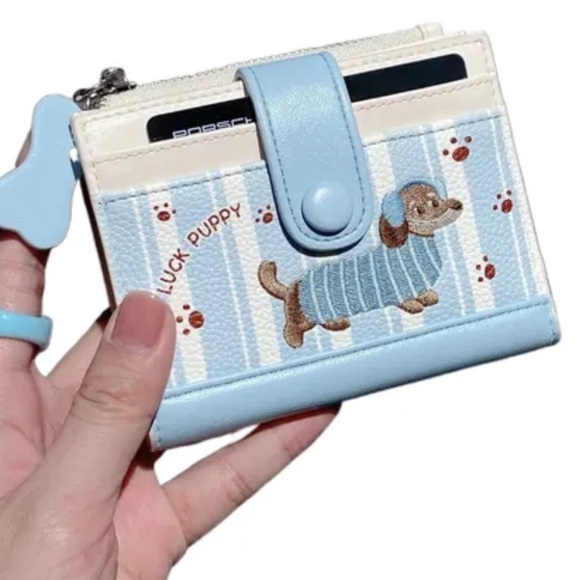Other - Blue and White Puppy Wallet